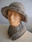 Preview: Hat and scarf collar Beige