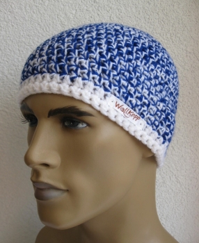 Beanie cap-blue-white