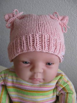 Summer baby cap with ears_pink