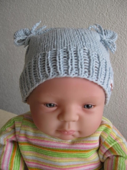 Summer baby cap with ears-blue