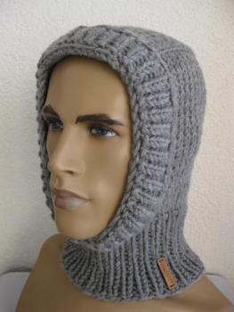 Slip cap scarf hat Greying