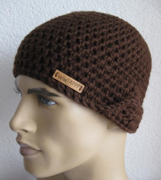 Ear cap cover hat-brown