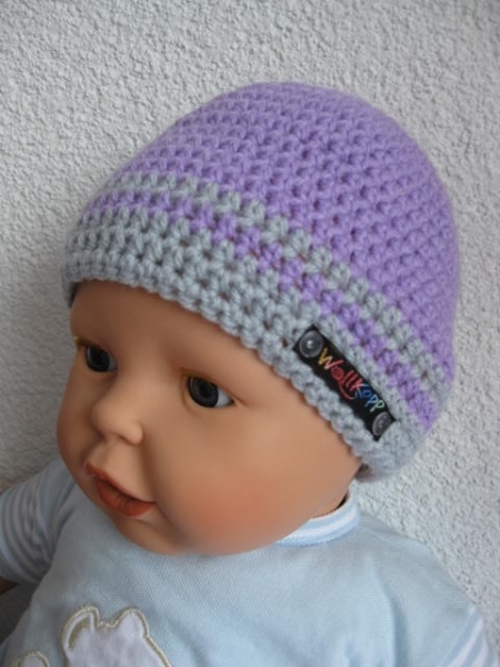 Baby hat Lilac Light Grey