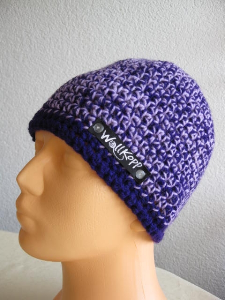Beanie cap-dark-purple-light-purple