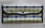 Cutlery Bag Oilcloth - Checked Blue/Green/White